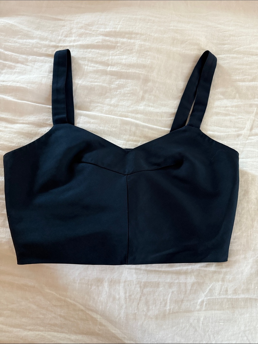 Lucy Paris Black Cropped Bustier Top with Straps